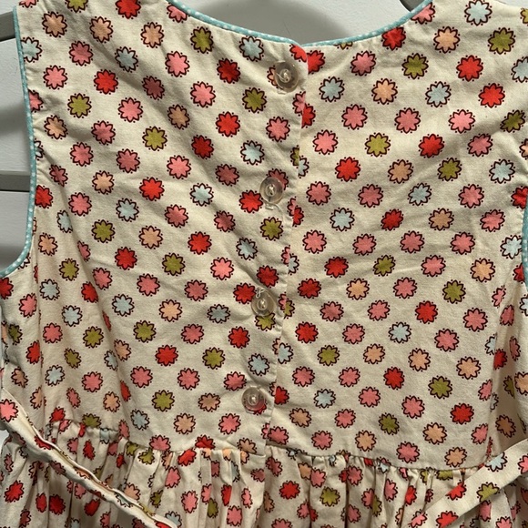 Girls Plum Pudding pastel floral lined 100% cotton sleeveless dress size 6X - Picture 6 of 8